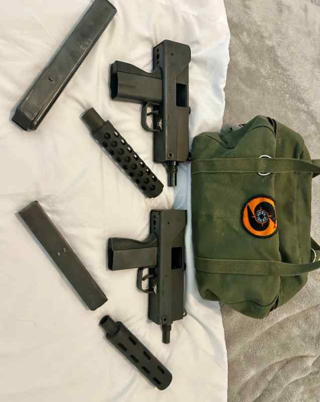 PAIR of OPEN BOLT MACs   9mm/45